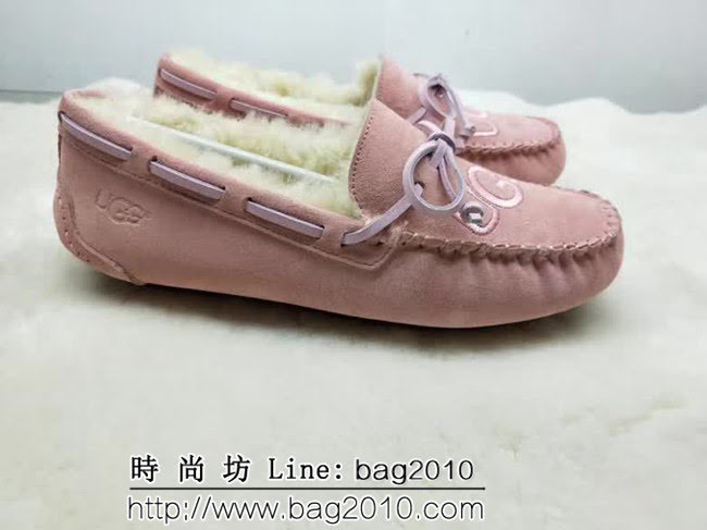 UGG 9022 新款毛毛 刺繡版 蝴蝶結 豆豆鞋 QZS2454